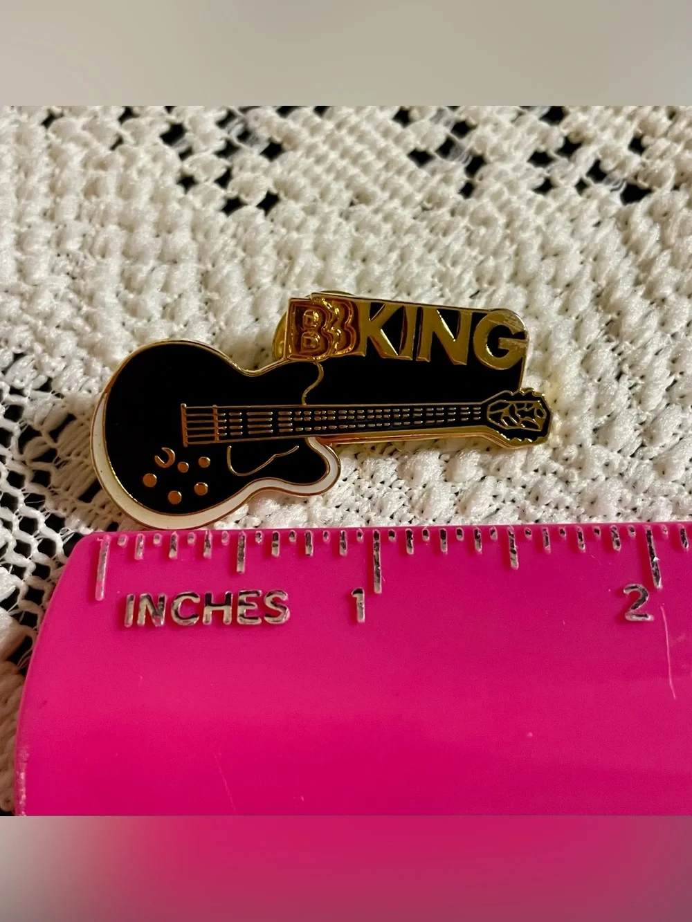 BB King Black & Gold Guitar Lapel Pin by